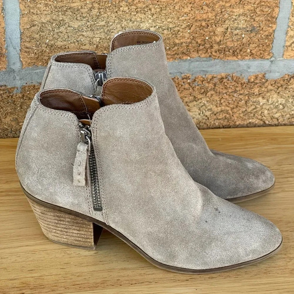 Frye Double Zip Ankle Boot Ash Judith 6 - Picture 1 of 11